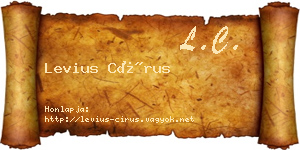 Levius Círus névjegykártya